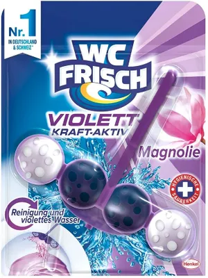 Zdjęcie produktu dla WC Frisch Violett Kraft Aktiv Magnolie,  Zawieszka do WC, 1 sztuka (PRODUKT Z NIEMIEC)