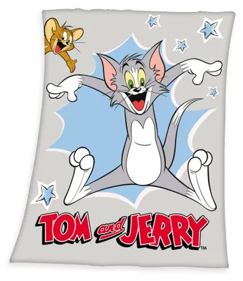 Produktbild von Herding Fleecedecke 130x170cm Tom & Jerry Kuscheldecke Kinder Decke Fleece