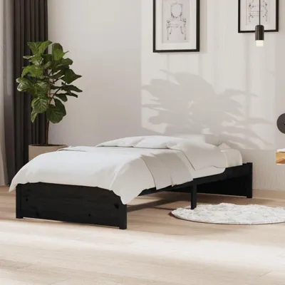 Immagine prodotto di Letto singolo in legno massello, colore nero