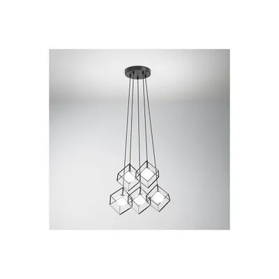 Zdjęcie produktu dla Metalowa lampa wisząca Perenz CUBE w kolorze matowej czerni - 5 żarówek G9