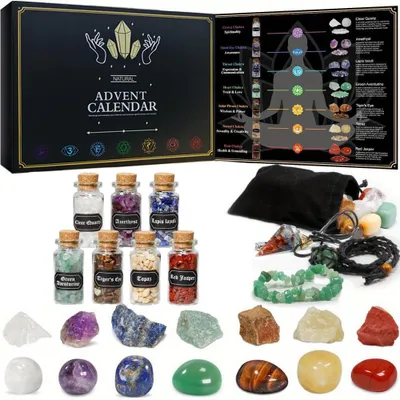Produktbild von Adventskalender 2025 Edelsteine Erwachsene fš¹r Frauen M?nner Kristalle und Heilsteine Weihnachtskalender
