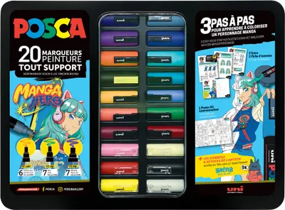 Produktbild von POSCA Pigmentmarker "MANGA" 20er Metallbox