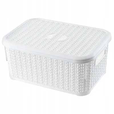 Produktbild von Cremefarbener Universalkorb 12,5x29x20 cm mit Deckel