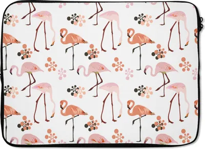 Produktbild von MuchoWow® Laptop Hülle 13 Zoll Muster - Flamingo - Blumen Laptoptasche - Laptophülle - Sleeve - Rundumschutz