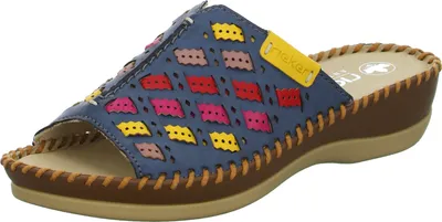 Produktbild von Rieker Soft Slip On Webart Kreuz Sandale Synthetik Damen in Blau Multi – 5 UK - 38 EU - 7 US / Blue Multi