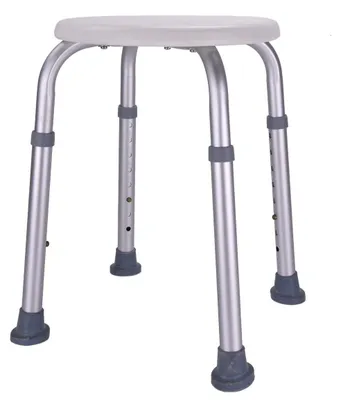 Obrázek produktu pro Sprchová stolička bílá - Hliníkové sedátko - 1,40 kg - Nastavitelná výška