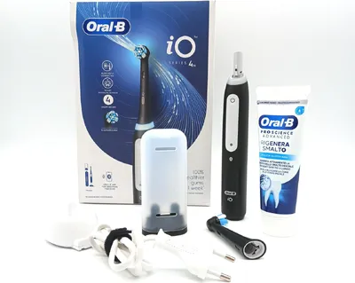Produktbild von Oral B Elektrische Zahnbürste Mundpflege IO 4 Schwarz 1 Ersatzbürste leistungsstark