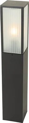 Produktbild von Qazqa Modern außen Pollerleuchte, Wegeleuchte, Pollerlampe für den Garten - Charlois - Schwarz, max. 40W, Geeignet für LED, 80cm, IP44