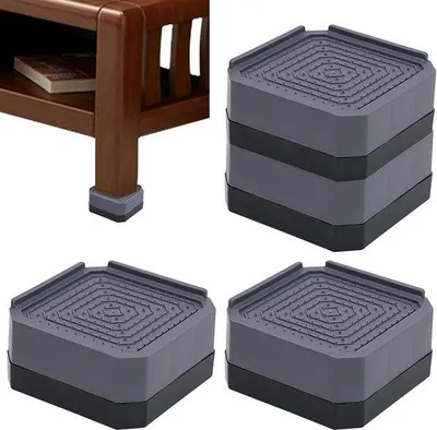 Produktbild von Famanu Möbelverhöher 4 cm - Antirutsch und langlebig für Tisch, Stuhl und Schreibtisch - 4 Stück