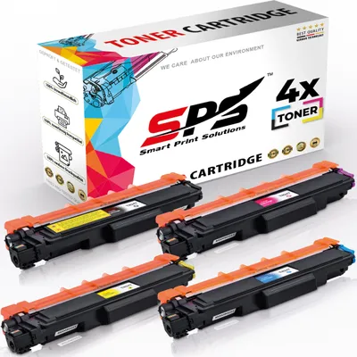 A product shot of toner cartridges and their packaging.