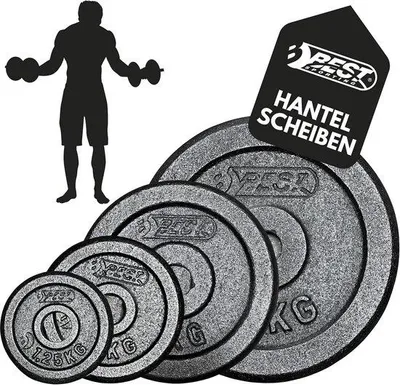 Produktbild von Famanu Gewichtsplatten Set - Robustes Gusseisen - 4 x 5 kg - Schwarz