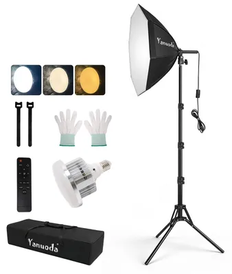 Zdjęcie produktu dla Zestaw oświetleniowy softbox o wymiarach 50 x 20 cali, przeznaczony do fotografii, nagrywania wideo i transmisji na żywo