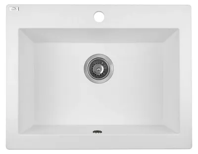 Produktbild von Einzelbecken-Spüle 63x49 cm Keramik modern mit Siphon