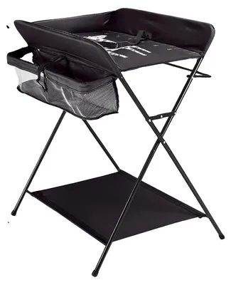 Image de Table à langer pour bébés, pliable, avec ceinture de sécurité et tablette, noire