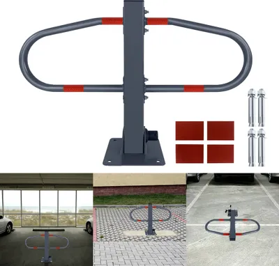Produktbild von XMTECH parkovacia zábrana parkovací stĺpik zábrana stĺpik skladacia uzamykateľná parkovacia zábrana s 2 kľúčmi