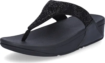 Productafbeelding van Fitflop dames sandalen, model Lulu Crystal, met versierde teenband, kleur zwart, maat 42 EU