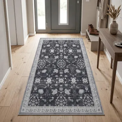 Image de Homebyhome Tapis lavable vintage tapis court couloir cuisine chambre design oriental entretien facile Taille: 80x150 cm
