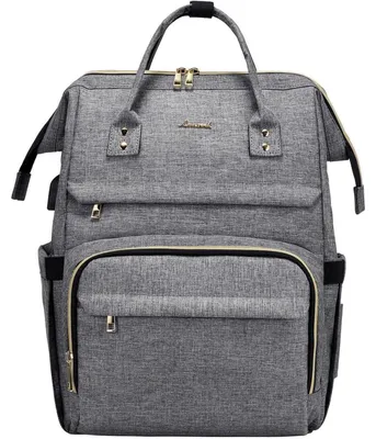 Immagine prodotto di Zaino da laptop da donna, 17 pollici, impermeabile, con porta USB, color grigio chiaro