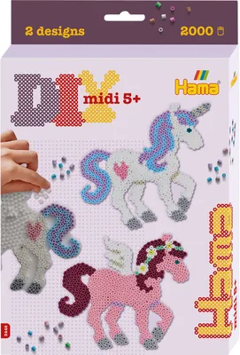 Immagine prodotto di HAMA perline stirabili midi "Cavalli da sogno" confezione regalo 2.000 perline stirabili