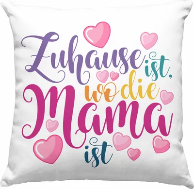 Produktbild von Trendation - Mama Geschenk Deko-Kissen mit Füllung 40x40 Zuhause Ist Wo Die Mama Ist Geschenkidee Beste Mama Muttertag Spruch (Grau)