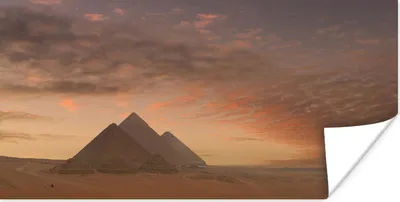 Produktbild von MuchoWow® Poster Abenddämmerung am Pyramidenkomplex Gizeh in Ägypten 80x40 cm - Wanddeko