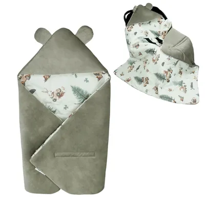 Produktbild von Flumi Einschlagdecke – warme Decke für Autositz, Babyschale und Kinderwagen, Baumwolle, Handarbeit, waschbar
