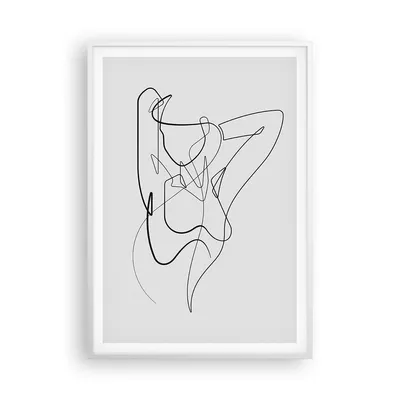 Produktbild von Gerahmtes Poster - Weißer Rahmen - Frau Bleistift Linie - 70x100 cm - Wand Bild - Wanddeko - Wandbilder - Kunstposter - Wandposter - Bilderrahmen - Bilder - Kunstdruck - P2WPA70x100-4991