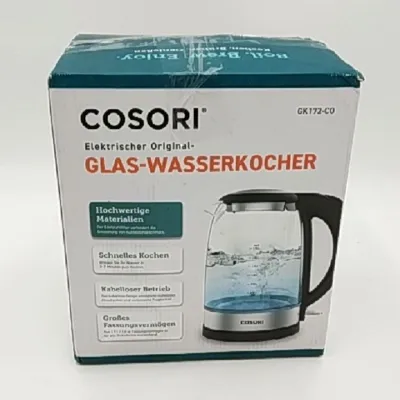 Produktbild von COSORI GK172 Schnurloser Wasserkocher, Glasgehäuse, 1,7 l FÃ1/4llmenge, 2200 Watt, 360° Sockel, Trockengehschutz, Abschaltautomatik