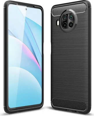 Zdjęcie produktu dla Xiaomi Mi 10T Lite TPU Case Carbon Fibre Optics Brushed Protective Cover czarny