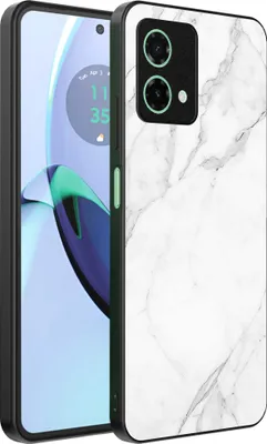Obrázek produktu pro Pouzdro na telefon Motorola Moto G84 s bílým mramorovým potiskem - zadní kryt z TPU s bílým mramorovým designem - černé - Smartphonica