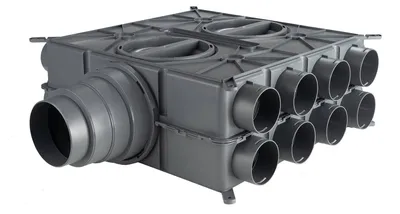 Produktbild von Wolf Luftverteiler DN 125 - 180 24 Stutzen DN75 mit 12 Verschlusskappen