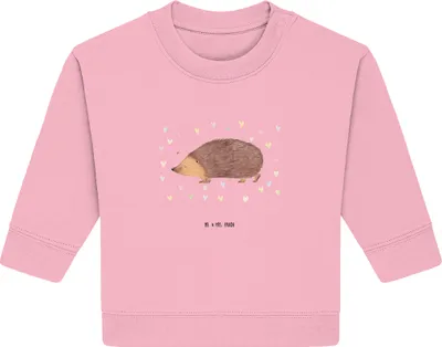 Produktbild von Mr. & Mrs. Panda Organic Baby Pullover Igel Herzen 12. - 18. Monat - Baumwolle Pink - Geschenk, Lustige Sprüche, Vertrauen, Herz, Bullover, Kuss, Liebe