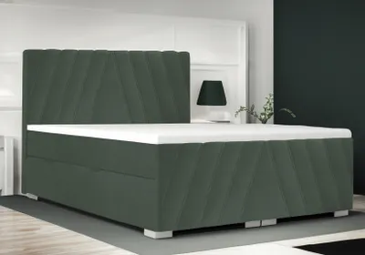 Produktbild von Boxspringbett SOFIA Bett mit Matratze Stauraum gepolstertes Schlafzimmer Doppelbett Topper (160x200, Grün - Itaka 10)