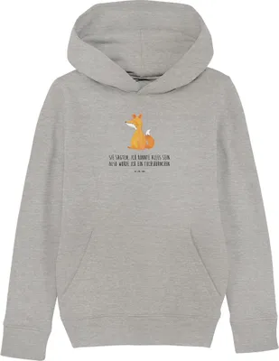 Produktbild von Mr. & Mrs. Panda Kinderpullover Einhorn Fuchs 5-6 Jahre (110/116) - Heather Grey - Geschenk, Unicorn, Fuchshörnchen, Sweater, Einhörner, Füchse, Hoody, Hoodie, Sweatshirt