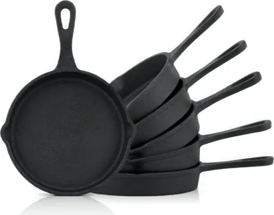 Obrázok produktu pre Liatinové grilovacie panvice BBQ-Toro (sada 6 ks) | Ø 12,5 cm | už vypálené