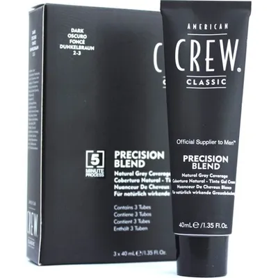 Zdjęcie produktu dla American Crew Precision Blend Natural Gray Coverage barva na vlasy pro muže Dark 3 x 40 ml