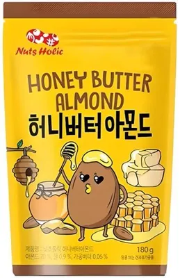 Immagine prodotto di Nuts Holic | Mandorle tostate - 180g - Sapore di burro e miele - Snack - Frutta secca