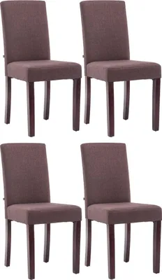 Produktbild von CLP 4er Set Esszimmerstuhl Ina Stoffbezug mit Holzgestell braun Gestell Farbe cappuccino