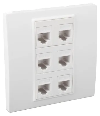 Image de Plaque murale Ethernet Cat 6 à 6 ports, amovible, avec connecteurs femelle-femelle, pour appareils Ethernet Cat 6, 6a, 5 et 5e
