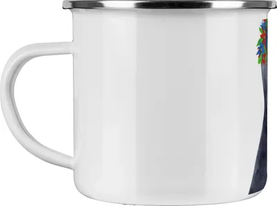Produktbild von Mr. & Mrs. Panda Emaille Becher Pinguin Blumen - Weiß - Geschenk, Tasse, Pott, Wünsche, Blumenliebe, Teetasse, Reisebecher, Motivation, Wunderschön, Geschenkidee