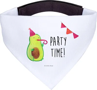 Produktbild von Mr. & Mrs. Panda Hunde Halstuch Avocado Party Zeit - Weiß - Geschenk, Hund, Genießen, Schulabschluss, Tuch, Geburtstag, Happy Birthday, Hunde-Halstuch, Hundehalstuch