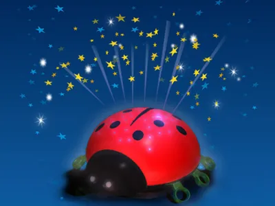 Produktbild von Niermann Leuchten Nachtlicht Beetlestar - Maße: 16 cm x 16 cm x 8 cm - Farbe: rot-schwarz; 80019
