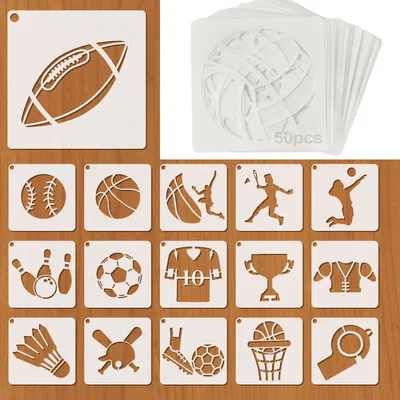 Sportschablonen, 50 Stück, 7,6 cm, PET, wiederverwendbar