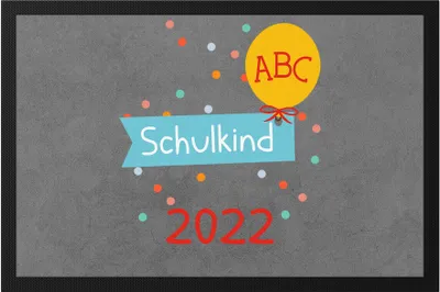 Produktbild von Schulkind 2022 Fußmatte  Einschulungsgeschenk Luftballon Grundschule 1. Klasse