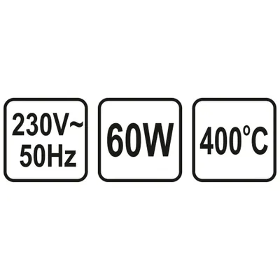 Produktbild von Lötkolben 60 W mit 400 °C Maximaltemperatur und 5-10 min Aufheizzeit für Weichlöten