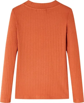 Image de vidaXL T-shirt manches longues enfant orange foncé 92