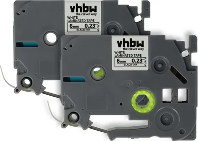 Produktbild von vhbw 2x Schriftband-Kassette Ersatz für Brother TZE-211, TZ-211 für Etiketten-Drucker 8m x 6mm Schwarz auf Weiß