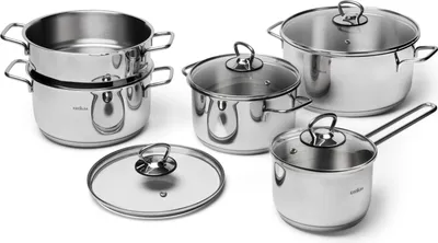 Immagine prodotto di Excelsa batteria pentole 9 pezzi Jazz Cook acciaio argento