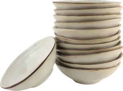 Produktbild von OTIX Suppenschüsseln 12 Personen Beige Suppentassen 15cm Keramik LILY