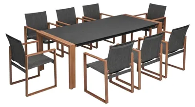 Obrázok produktu pre Sada záhradného nábytku raumhirsch DUISBURG, 7-dielna: záhradný stôl, 6 stoličiek s podrúčkami, sedacia súprava, nábytok pre terasu, farba: antracit
